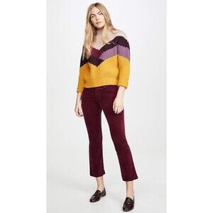 AG Adriano Goldschmied Size 27 Jodi Velvet Crop Pants Gooseberry High-Rise Slim